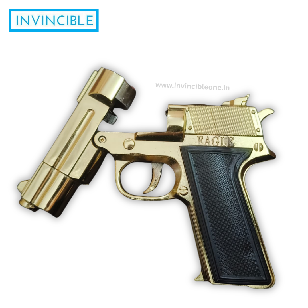 Zippy gold Eagle 8-Shot Ring Cap Gun - Full Metal Die-Cast golden Pistol with tin box | Diwali Toy Gun - Image 7
