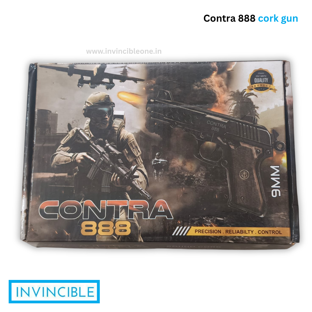 Contra 888 Sound Cork Gun – Full Metal Black Toy Gun - Image 9