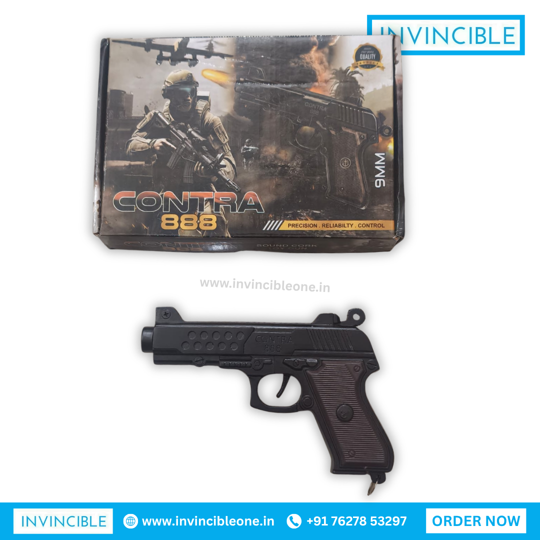 Contra 888 Sound Cork Gun – Full Metal Black Toy Gun - Image 6