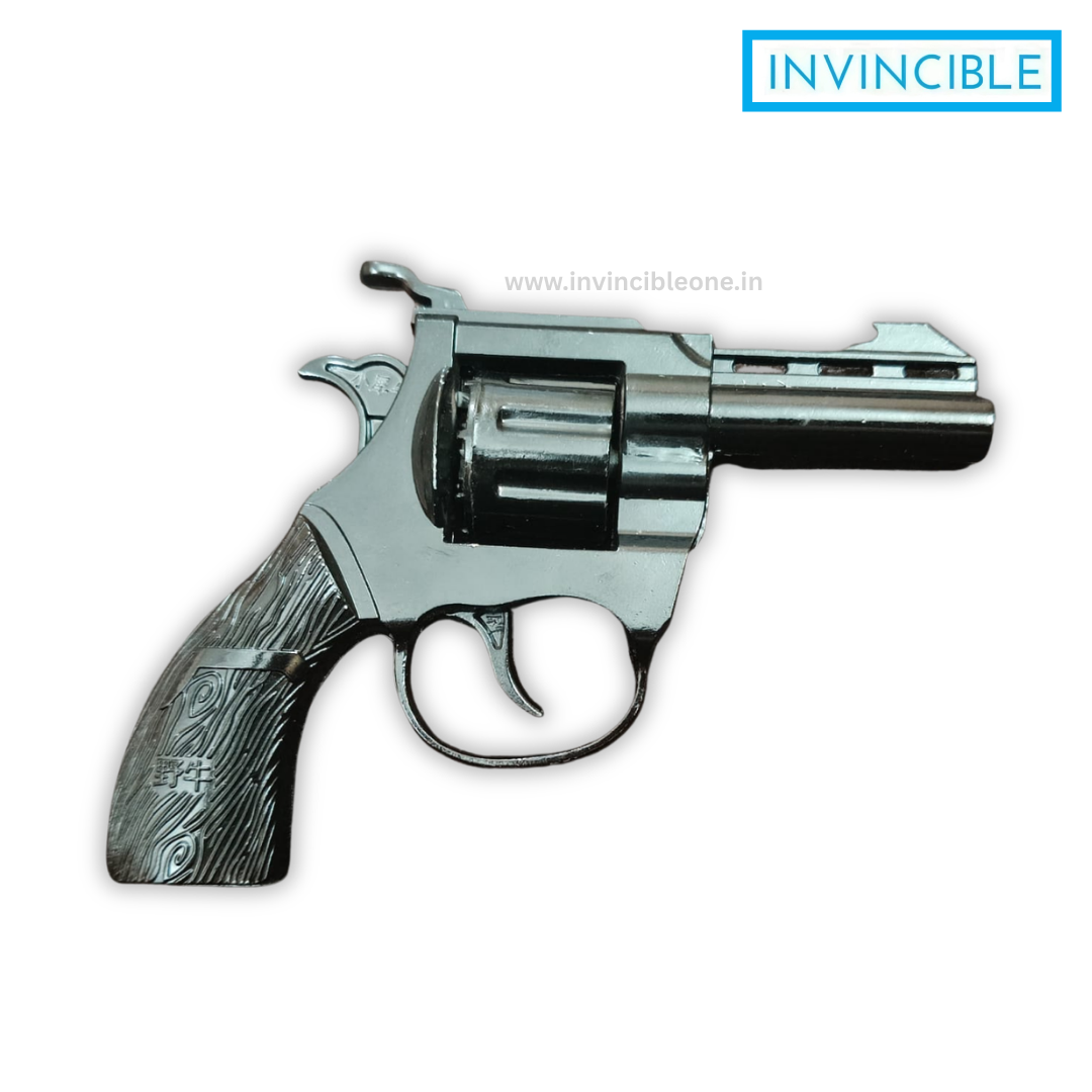 Bull Black 8-Shot Ring Cap Toy Gun - Full Metal Die-Cast Black Revolver - Image 3
