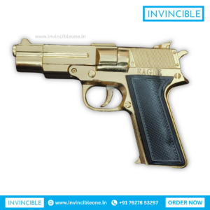 Zippy gold Eagle 8-Shot Ring Cap Gun – Full Metal Die-Cast golden Pistol with tin box | Diwali Toy Gun