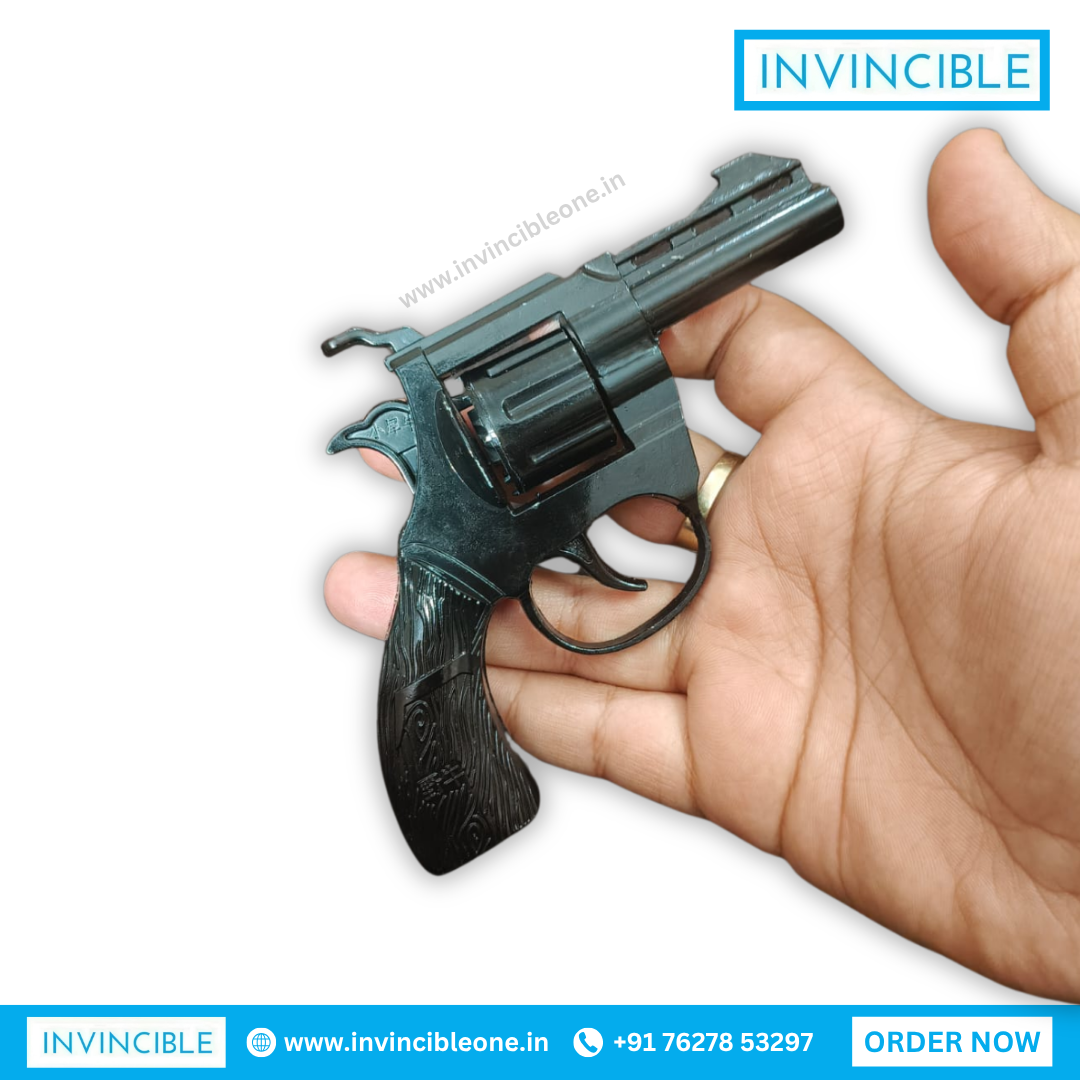 Bull Black 8-Shot Ring Cap Toy Gun - Full Metal Die-Cast Black Revolver - Image 4
