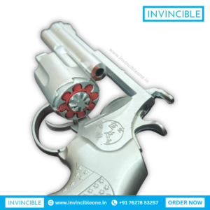 Falcon Silver 8-Shot Ring Cap Toy Gun – Full Metal Die-Cast Big Size Revolver with Silver Grip