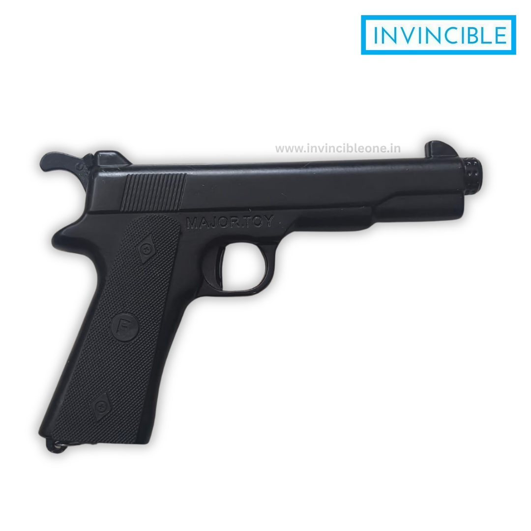 Fighter Sound Cork Gun - Full Metal Black Toy Gun | Realistic Cork Sound Toy Pistol - Image 4
