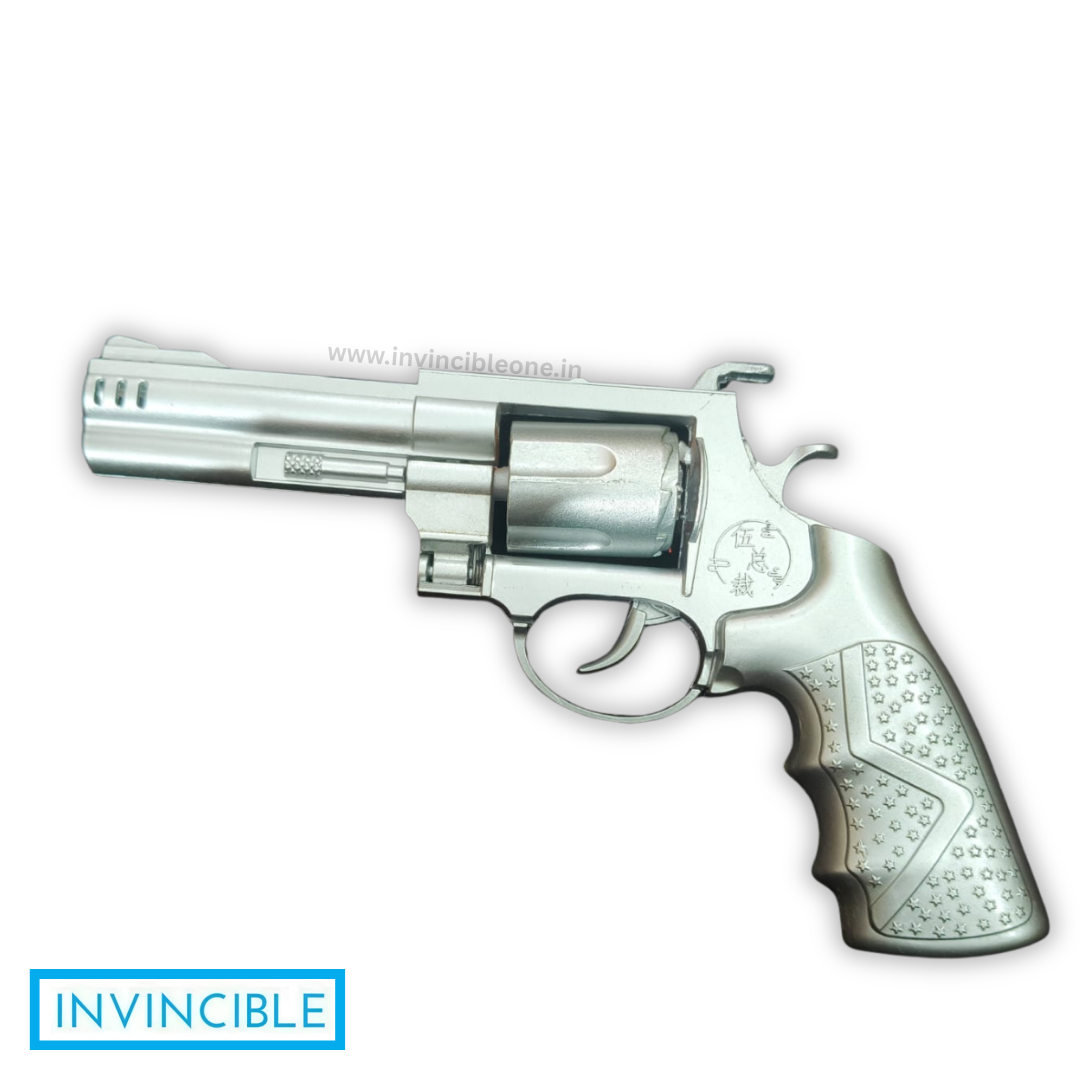 Falcon Silver 8-Shot Ring Cap Toy Gun – Full Metal Die-Cast Big Size Revolver with Silver Grip - Image 6