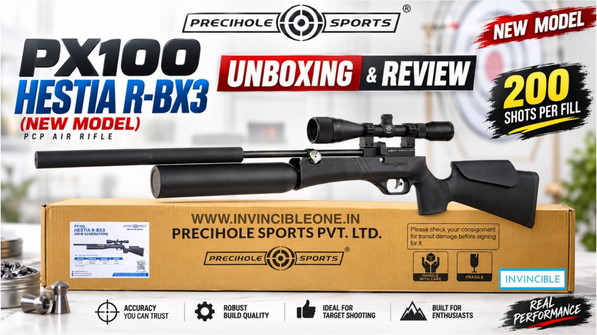 Precihole Sports PX100 Hestia R-BX3 Regulated PCP Air Rifle .177 Cal - Image 6