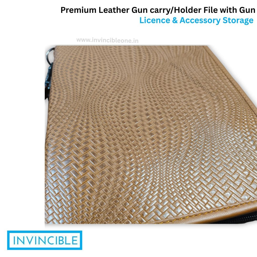 Premium Leather Gun carry/Holder File with Gun Licence & Accessory Storage - Image 4