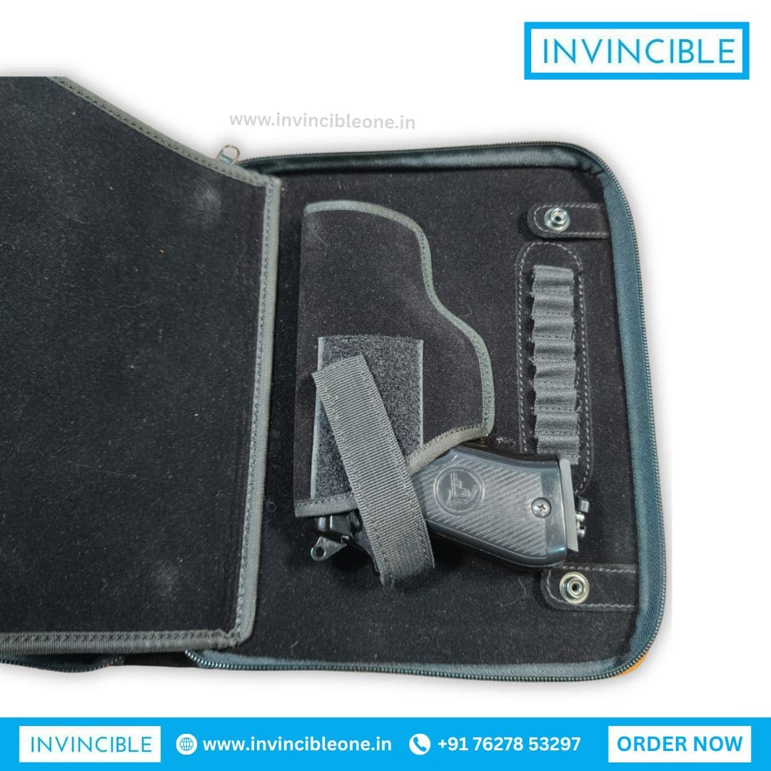 Premium Leather Gun carry/Holder File with Gun Licence & Accessory Storage - Image 6