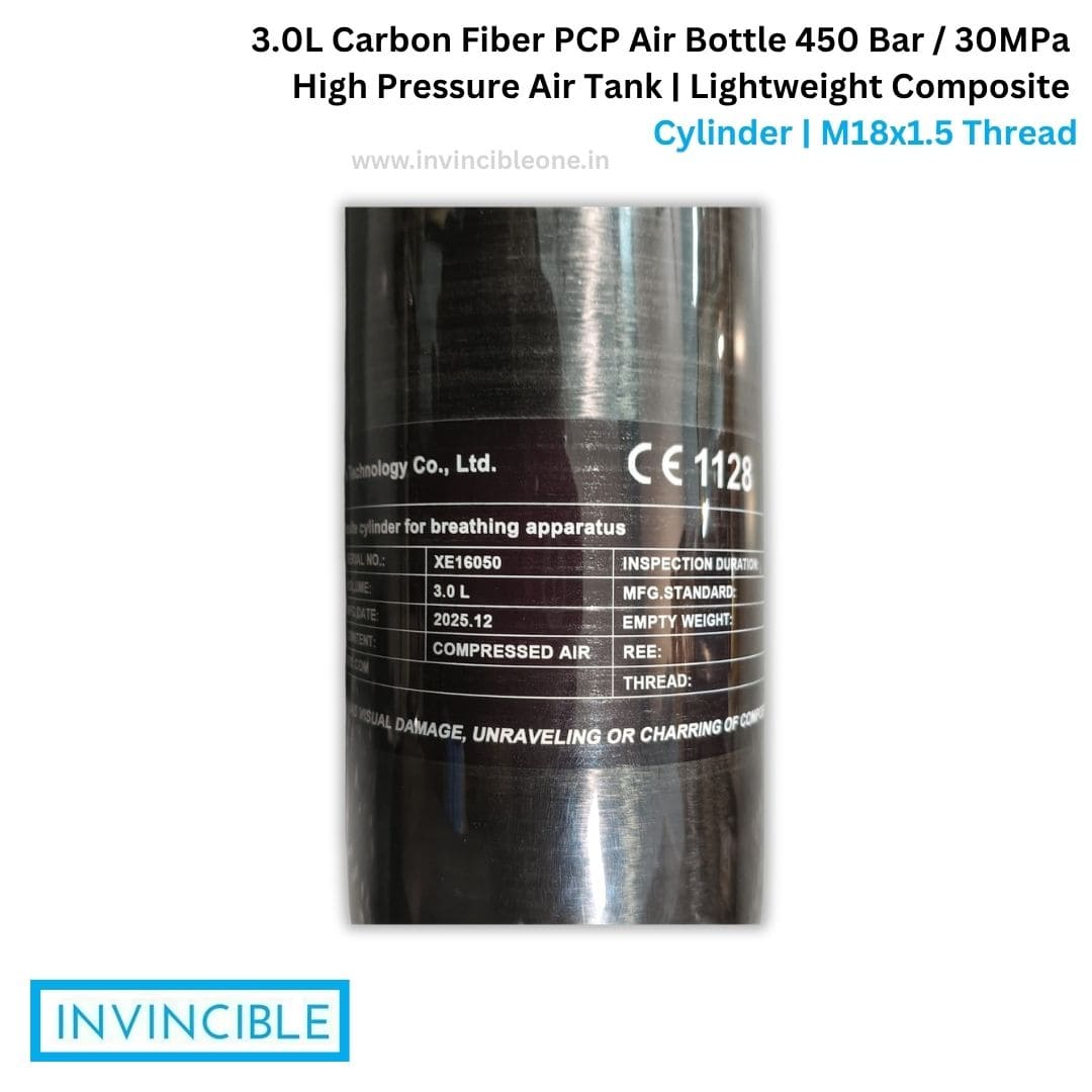 3.0L Carbon Fiber PCP Air Bottle 450 Bar / 30MPa High Pressure Air Tank | Lightweight Composite Cylinder | M18x1.5 Thread - Image 6