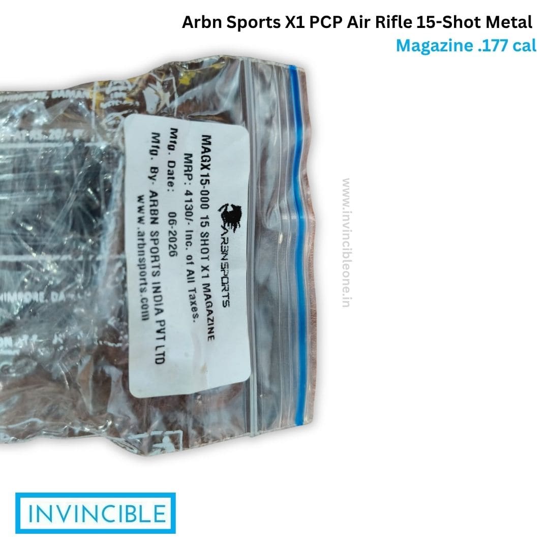 Arbn Sports X1 PCP Air Rifle Spare 15-Shot Metal Magazine .177 cal - Image 6
