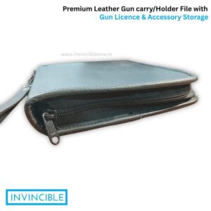 Premium Leather Gun carry/Holder File with Gun Licence & Accessory Storage