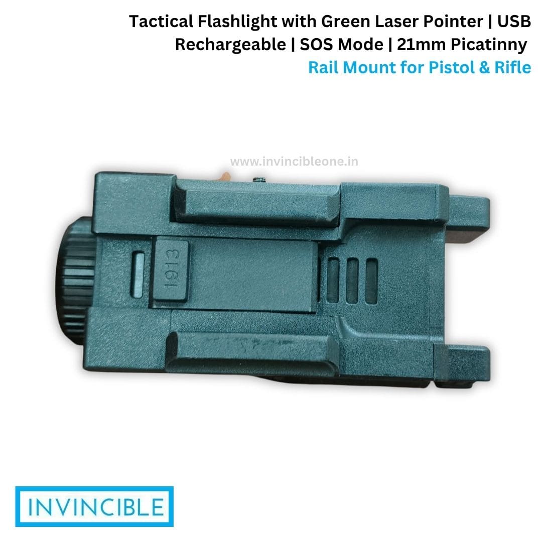 Tactical Flashlight with Green Laser Pointer | 21mm Picatinny Rail Mount for Pistol & Rifle - Image 9