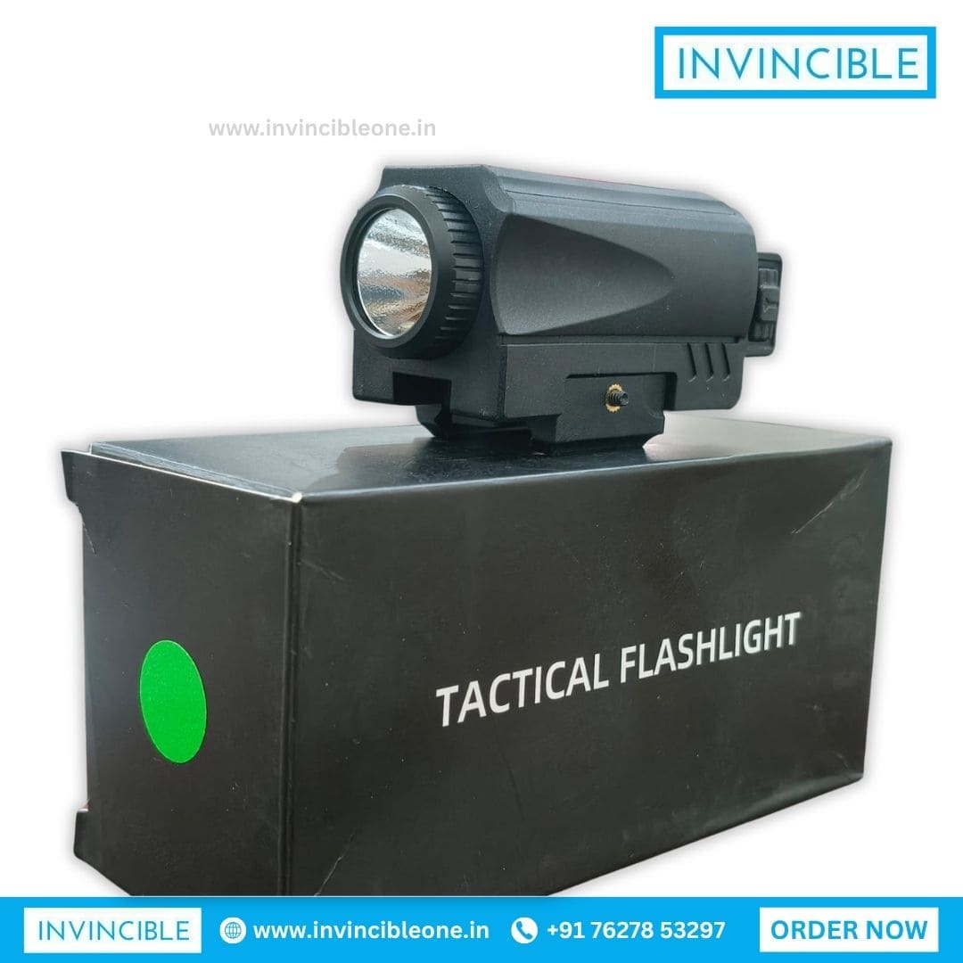 Tactical Flashlight with Green Laser Pointer | 21mm Picatinny Rail Mount for Pistol & Rifle - Image 2