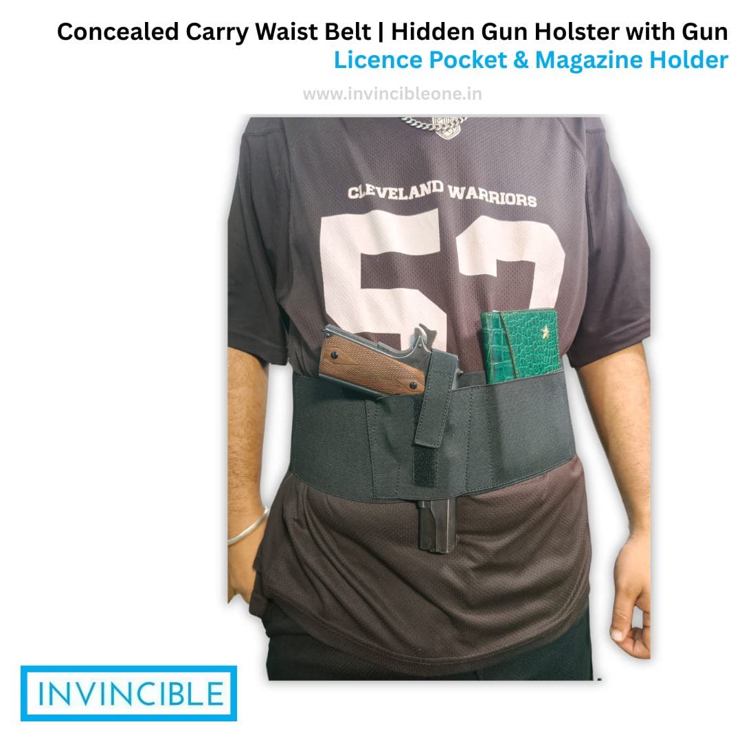 Concealed Carry Waist Belt | Hidden Gun Holster with Gun Licence Pocket & Magazine Holder - Image 4