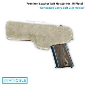 Premium Leather IWB Holster for .45/1911 Pistol | Concealed Carry Belt Clip Holster
