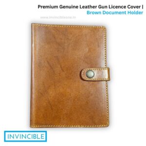 Premium Genuine Leather Gun Licence Cover | Brown Document Holder