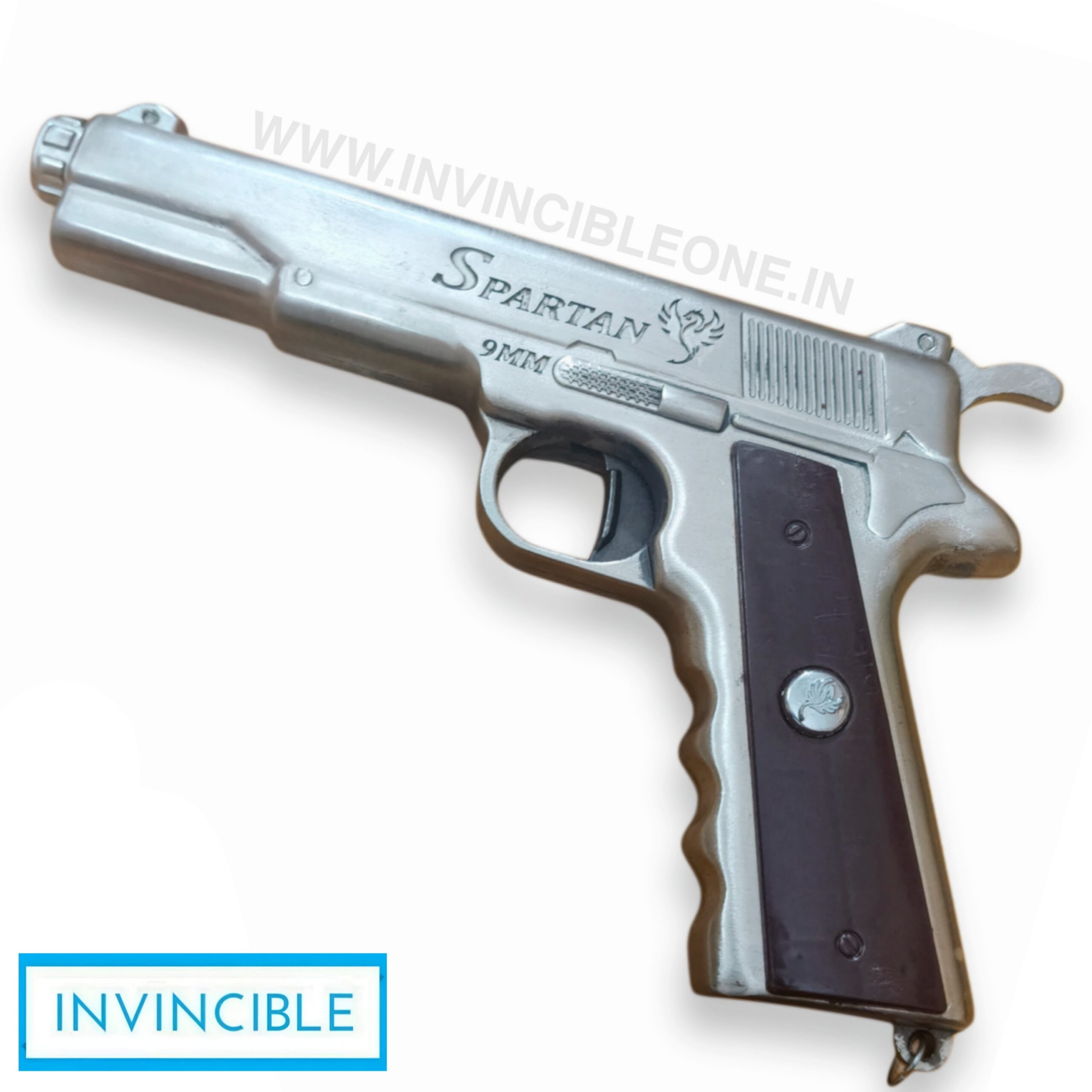 Spartan Full Metal Silver Sound Cork Gun | Realistic Look & Sound - Image 4