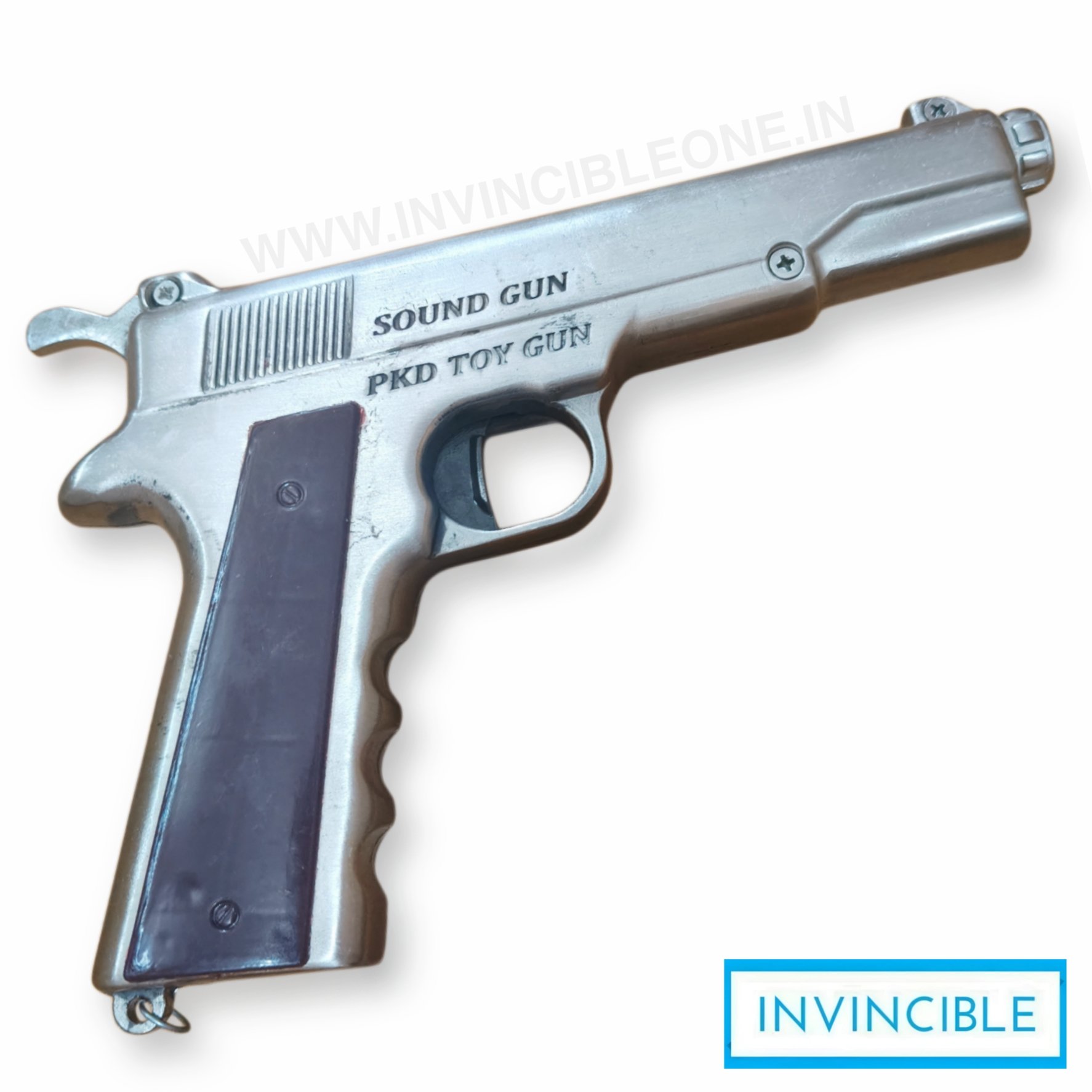 Spartan Full Metal Silver Sound Cork Gun | Realistic Look & Sound - Image 3