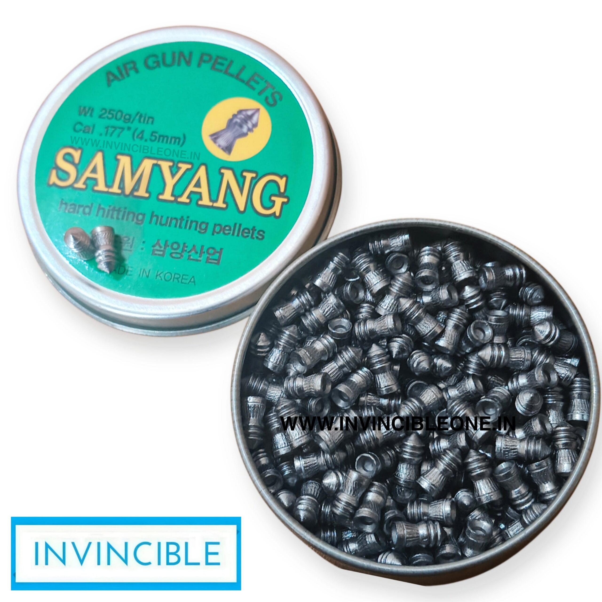 Samyang pointed Hard Hitting Air Gun Pellets .177 Cal (4.5mm) – 250 Grains Tin - Image 2