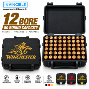 Ammunition Storage Box 12 Bore 50 Round  | Easy Carry Ammo Case | Portable Sealed Ammo Organizer Box