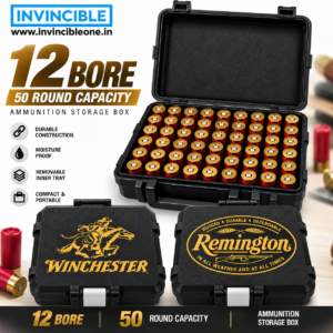 Ammunition Storage Box 12 Bore 50 Round  | Easy Carry Ammo Case | Portable Sealed Ammo Organizer Box