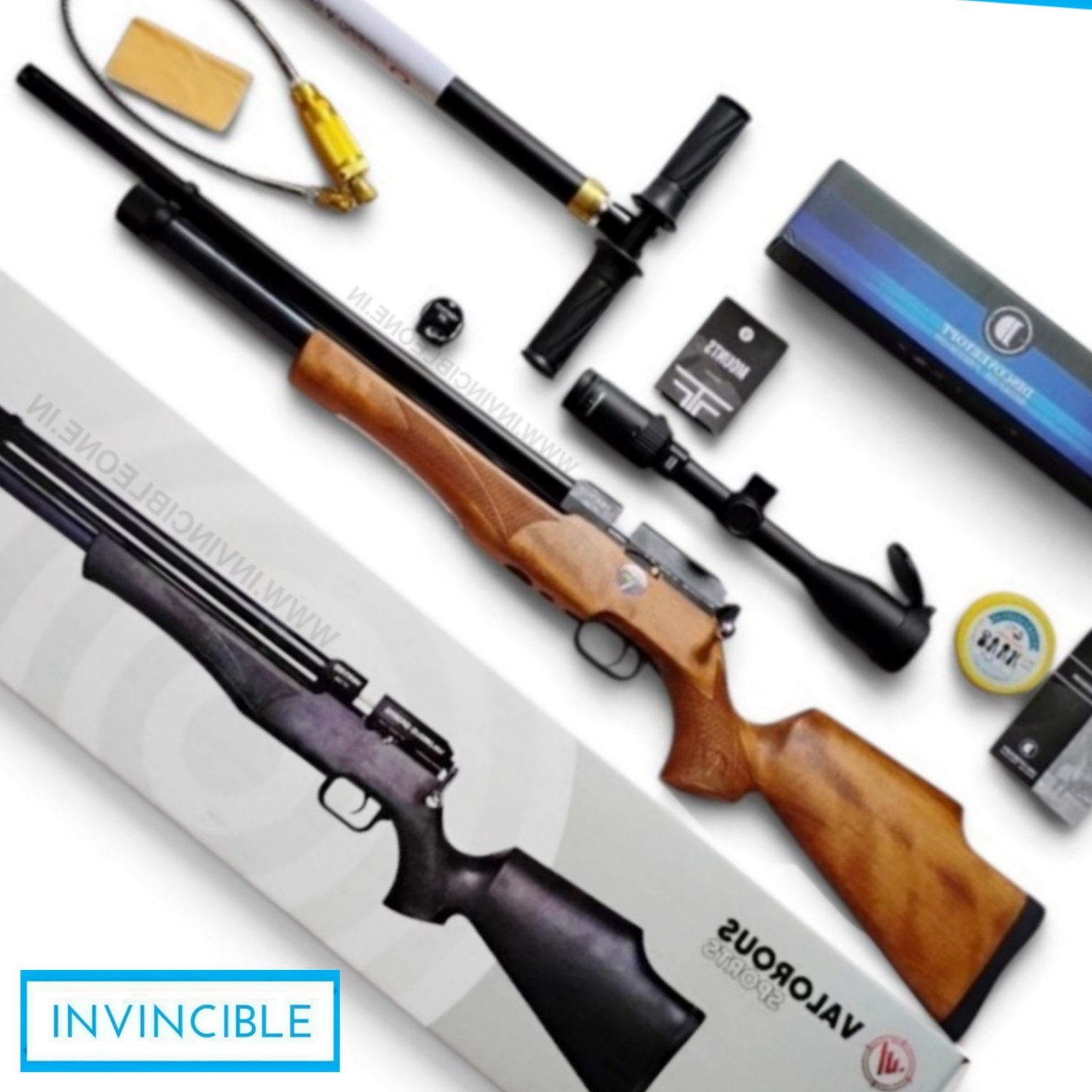 Valorous Sports Vertigo PCP Air Rifle Combo .177 Cal | Wooden | Non Regulated - Image 3