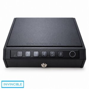 Biometric Pistol Safe Box with LED Light – Fingerprint, Password & Key Access | Type-C Charging