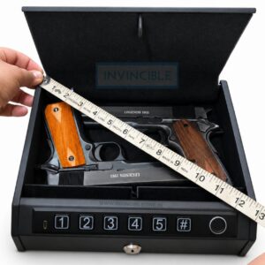Biometric Pistol Safe Box with LED Light – Fingerprint, Password & Key Access | Type-C Charging