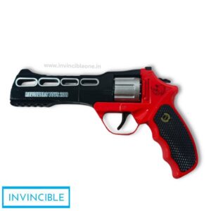 Rhino Black Big 8-Shot Ring Cap Toy Gun - Full Metal Die-Cast Big Size Pistol with Black Grip