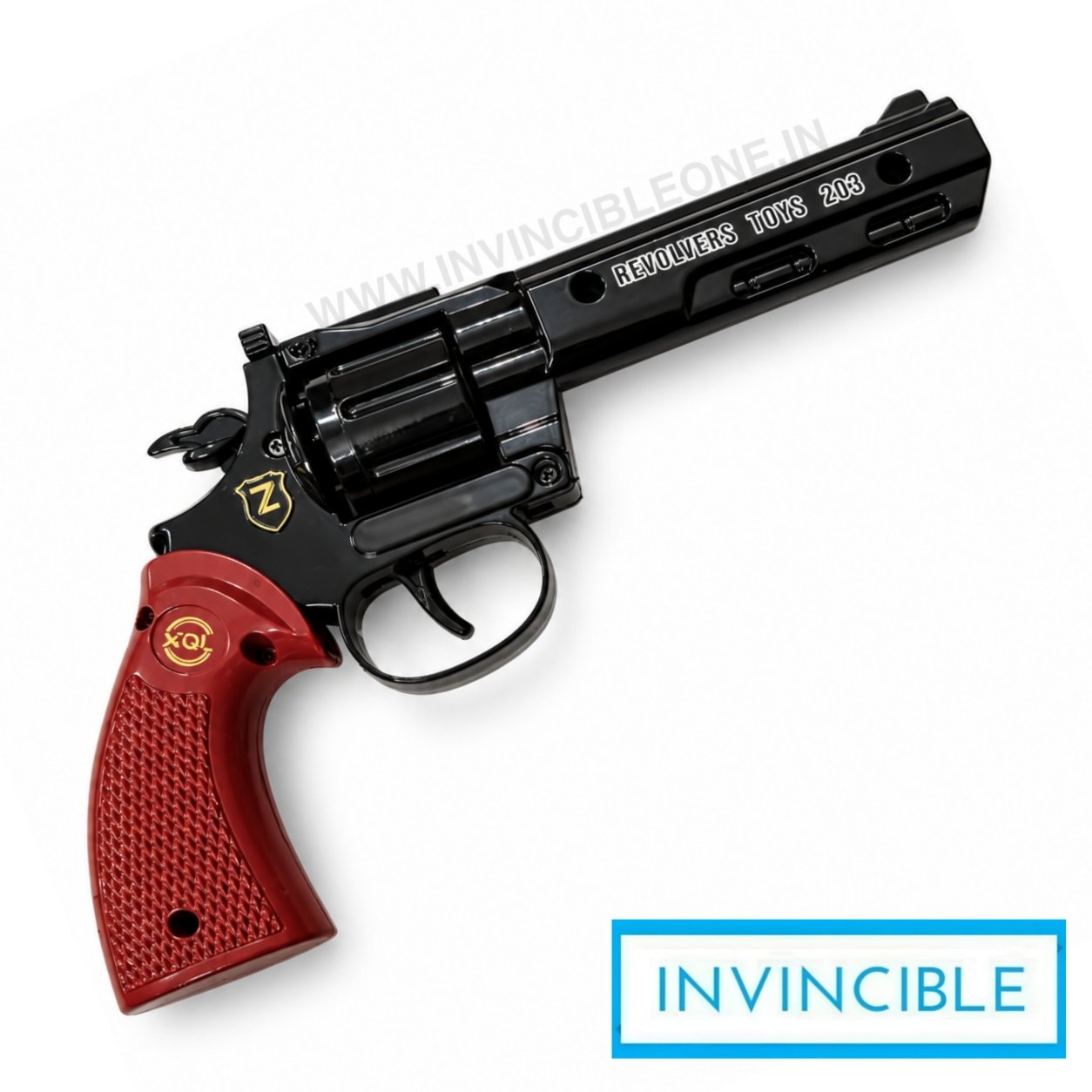 Python Black Big 8-Shot Ring Cap Toy Gun - Full Metal Die-Cast Big Size Revolver with Brown Grip - Image 5