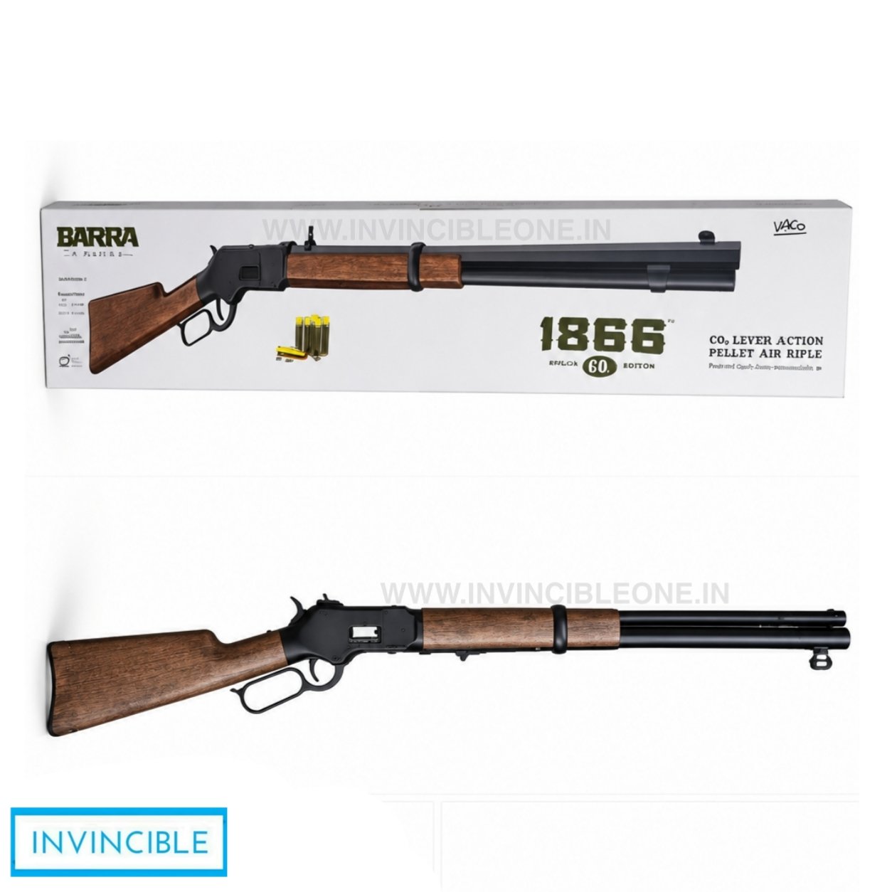 Barra 1866 CO2 Lever Action Pellet Air Rifle .177 Cal (4.5mm) – Western Cowboy Style Repeater - Image 3
